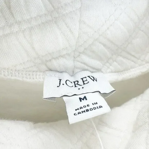 J. Crew Quilted Mock Neck Pullover Sweater Long Sleeve Ivory Size Medium NWT - Picture 11 of 12